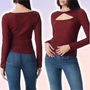 NWT CIRCUS NY Kelsie Cutout Top Sz Medium Maroon